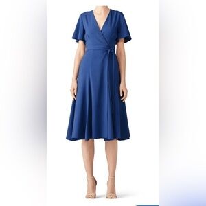 Anthropologie Hutch Kiera Midi Blue Wrap Dress Size